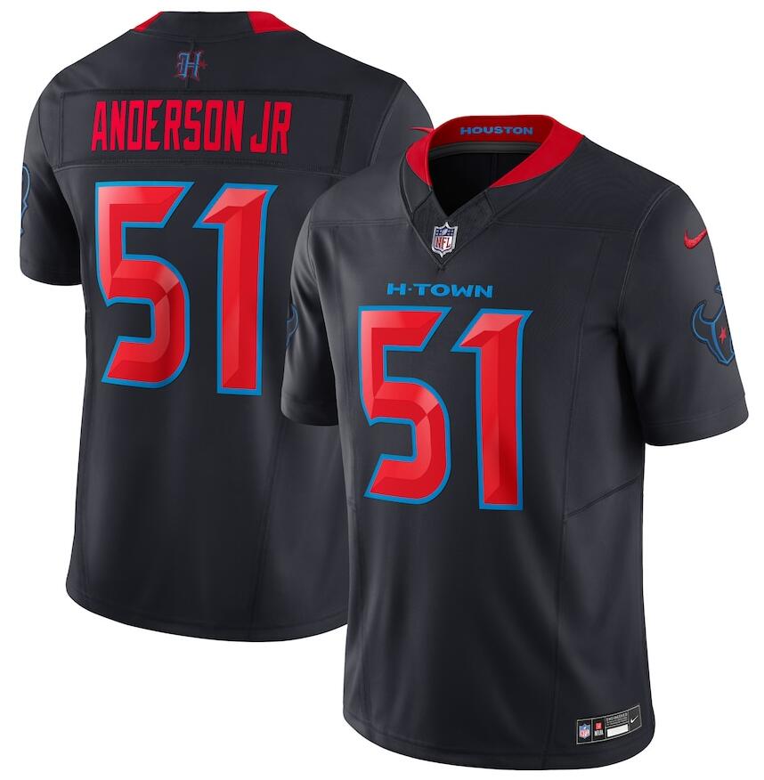 Men's Houston Texans #51 Will Anderson Jr. Navy 2024 2nd Alternate F.U.S.E Vapor Football Stitched Jersey
